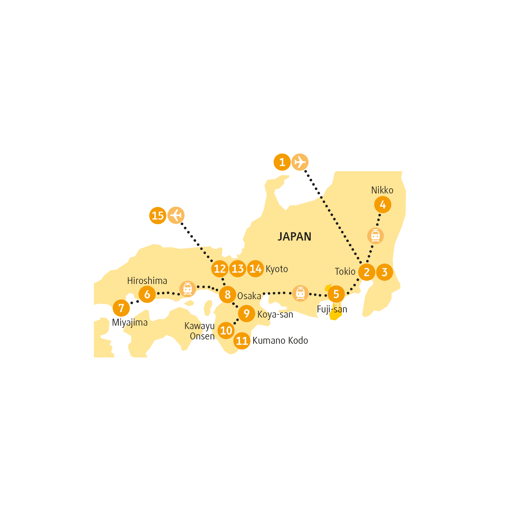 Reiseroute Kyoto