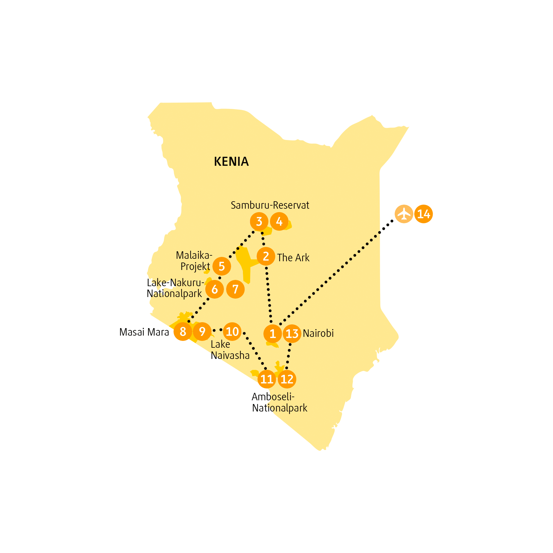 Reiseroute Amboseli