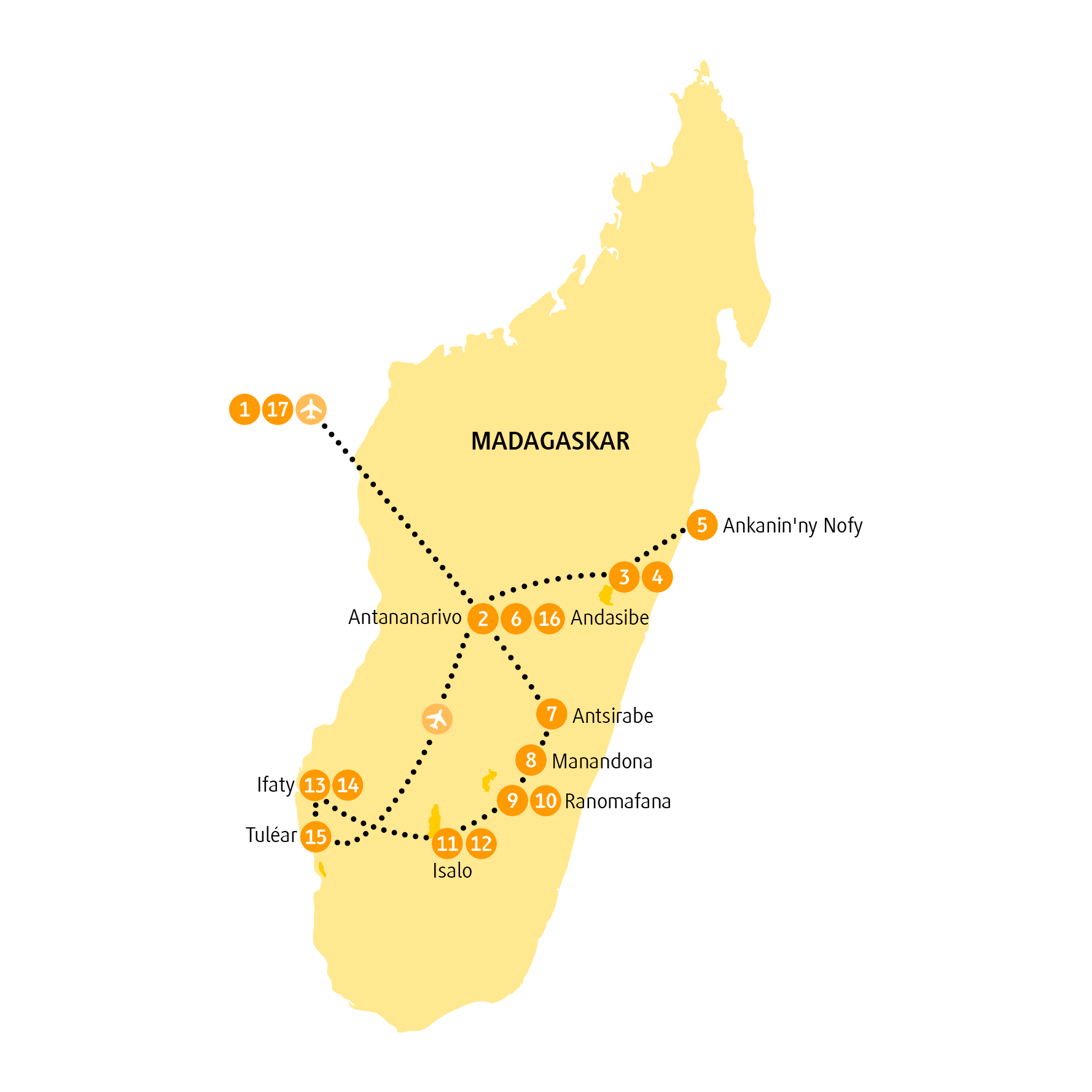 Reiseroute Isalo