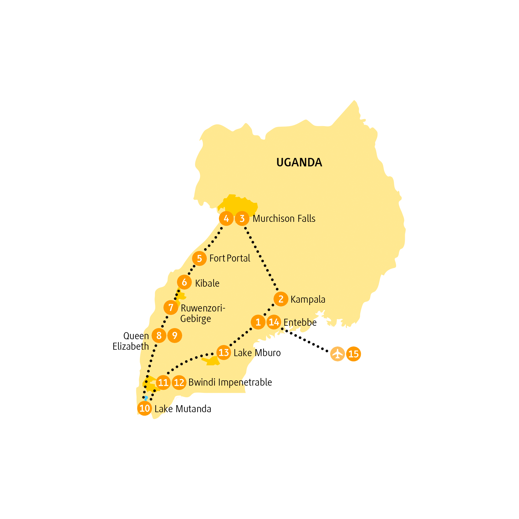 Reiseroute Gorilla